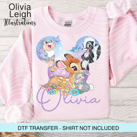 Forest Friends Deer Personalised Ready To Press Dtf Transfer