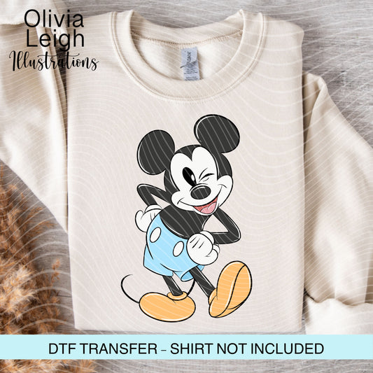 Mouse Friends Cartoon Ready To Press Dtf Transfer