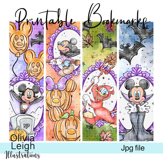 Mouse Halloween Freebie Bookmarks