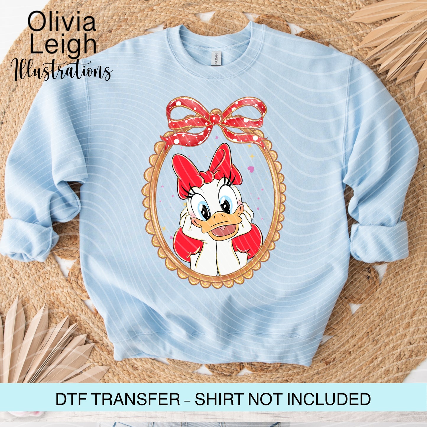 Mouse Friends Love Locket Cartoon Ready To Press Dtf Transfer