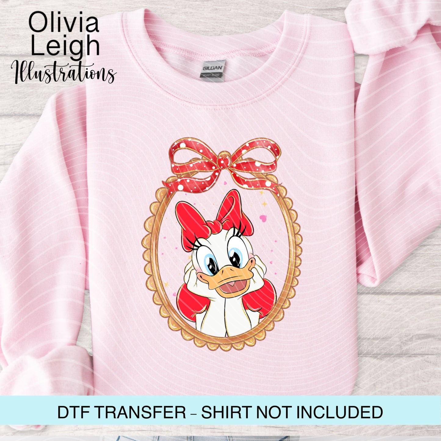 Mouse Friends Love Locket Cartoon Ready To Press Dtf Transfer