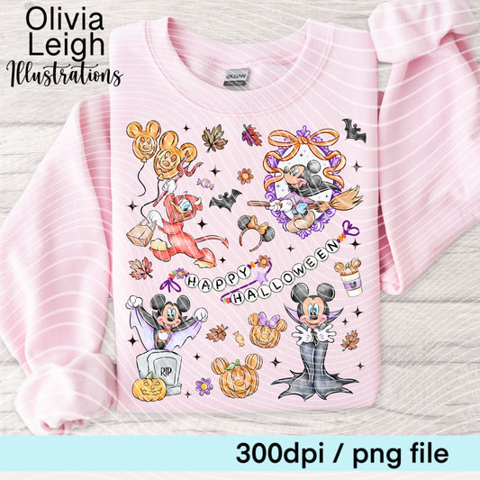 Halloween Mouse Frame Locket Shirt Design
