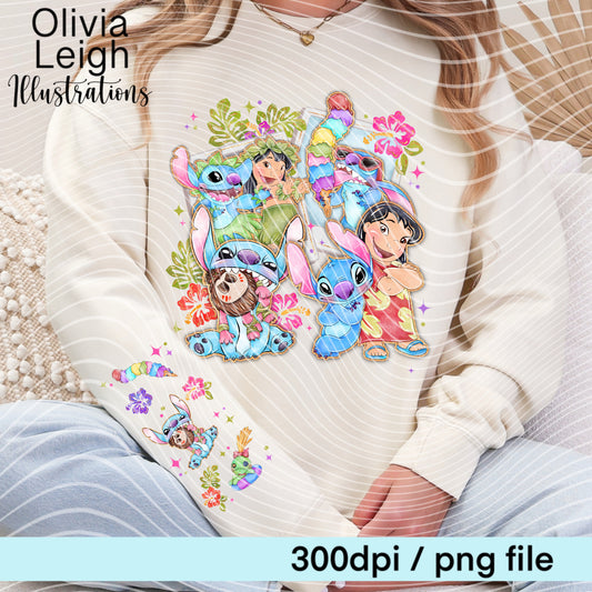 Stitch 2 Cartoon Shirt Design
