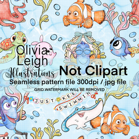 Fish Seamless Pattern blue