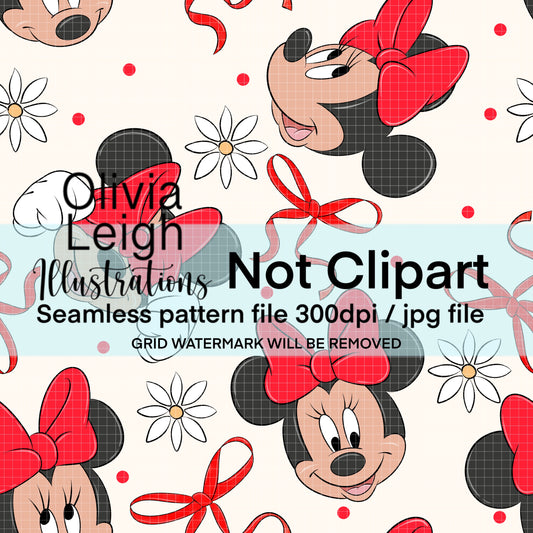 Cute Mouse Friends Seamless Pattern