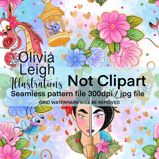 Princess M Seamless Pattern