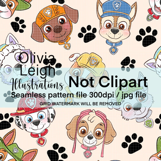 Dog Paw Seamless Pattern