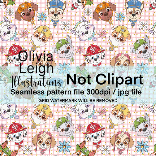 Dog Paw Seamless Pattern