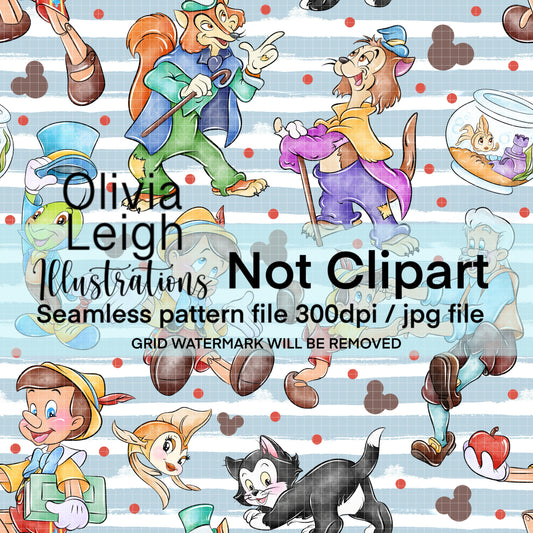Wooden Boy Seamless Pattern
