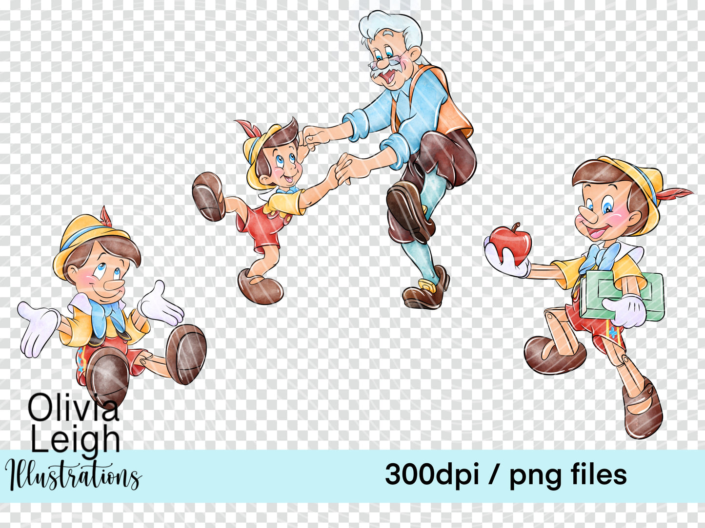 Wooden Boy Clipart Set