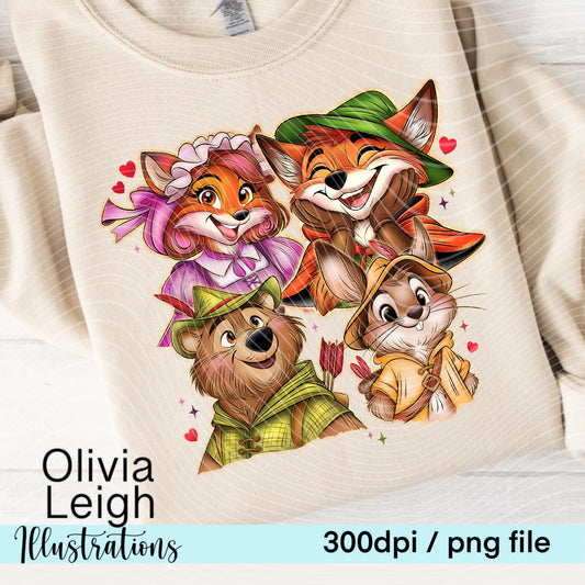 Cute Robin Friends Shirt Clipart