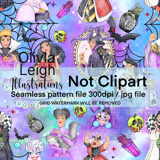 Princess Villains Seamless Pattern
