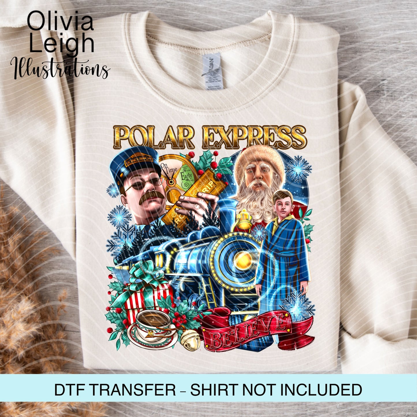 Christmas Express Ready to Press Dtf Transfer