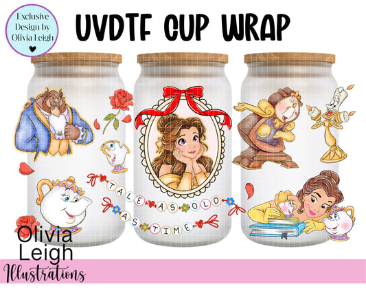 Princess B Cartoon Ready To Apply UvDtf Transfer