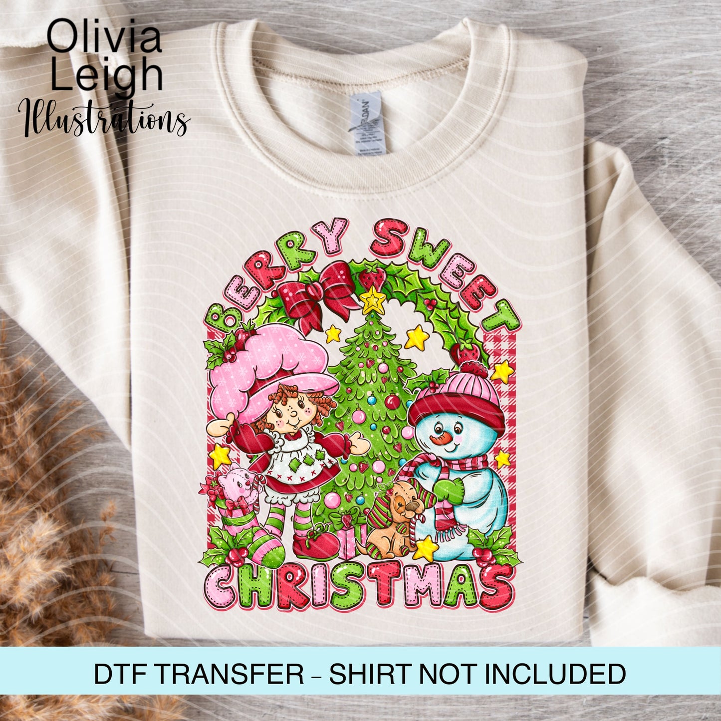 Retro Strawberry Girl Christmas Ready to Press Dtf Transfer