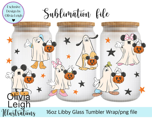 Mouse Ghosts Cartoon 16oz Wrap