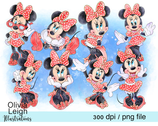 Miss Mouse Set Red