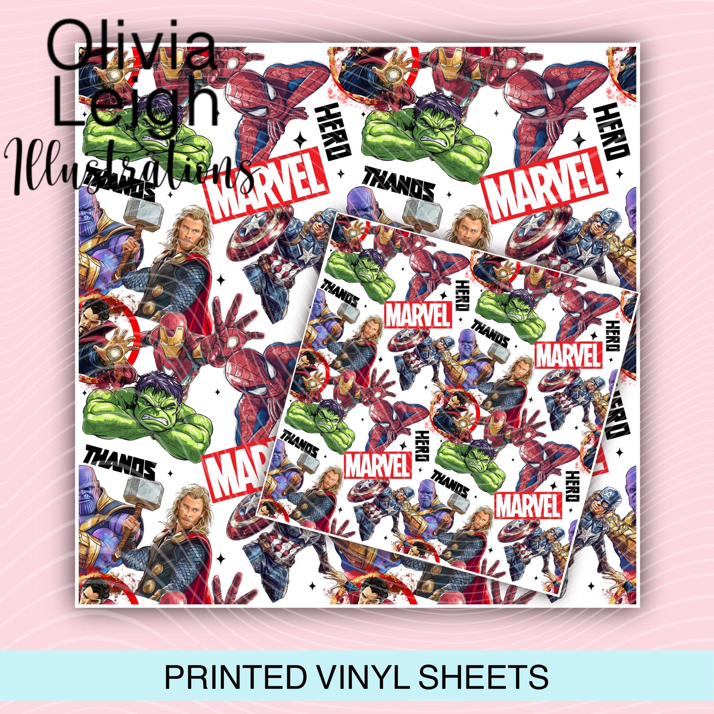 Superhero Printed Patterned Vinyl