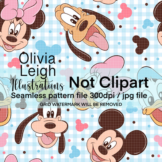 Mouse Friends Seamless Pattern