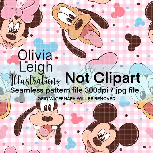 Mouse Friends Seamless Pattern