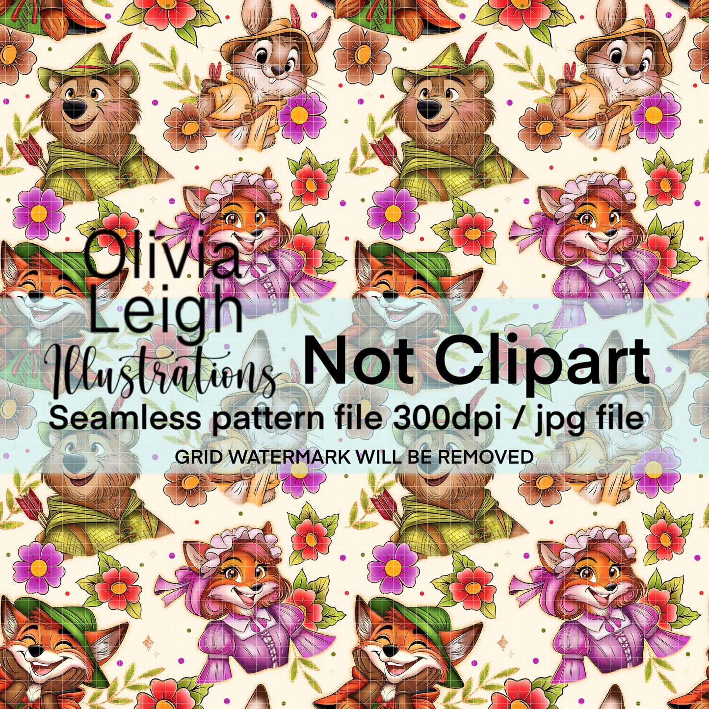 Cute Robin Friends Seamless Pattern