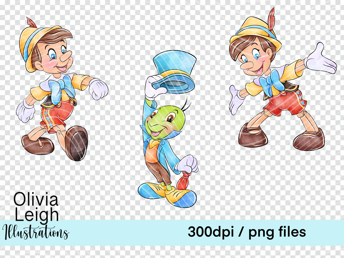 Wooden Boy Clipart Set