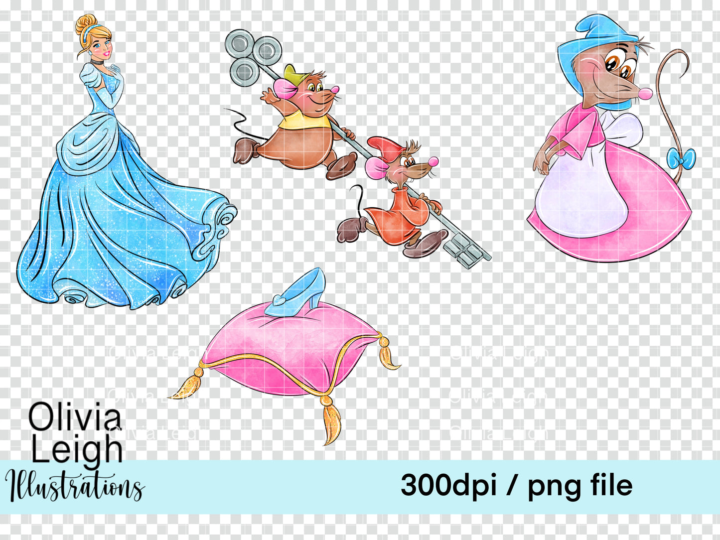 Princess Blue Mice Set