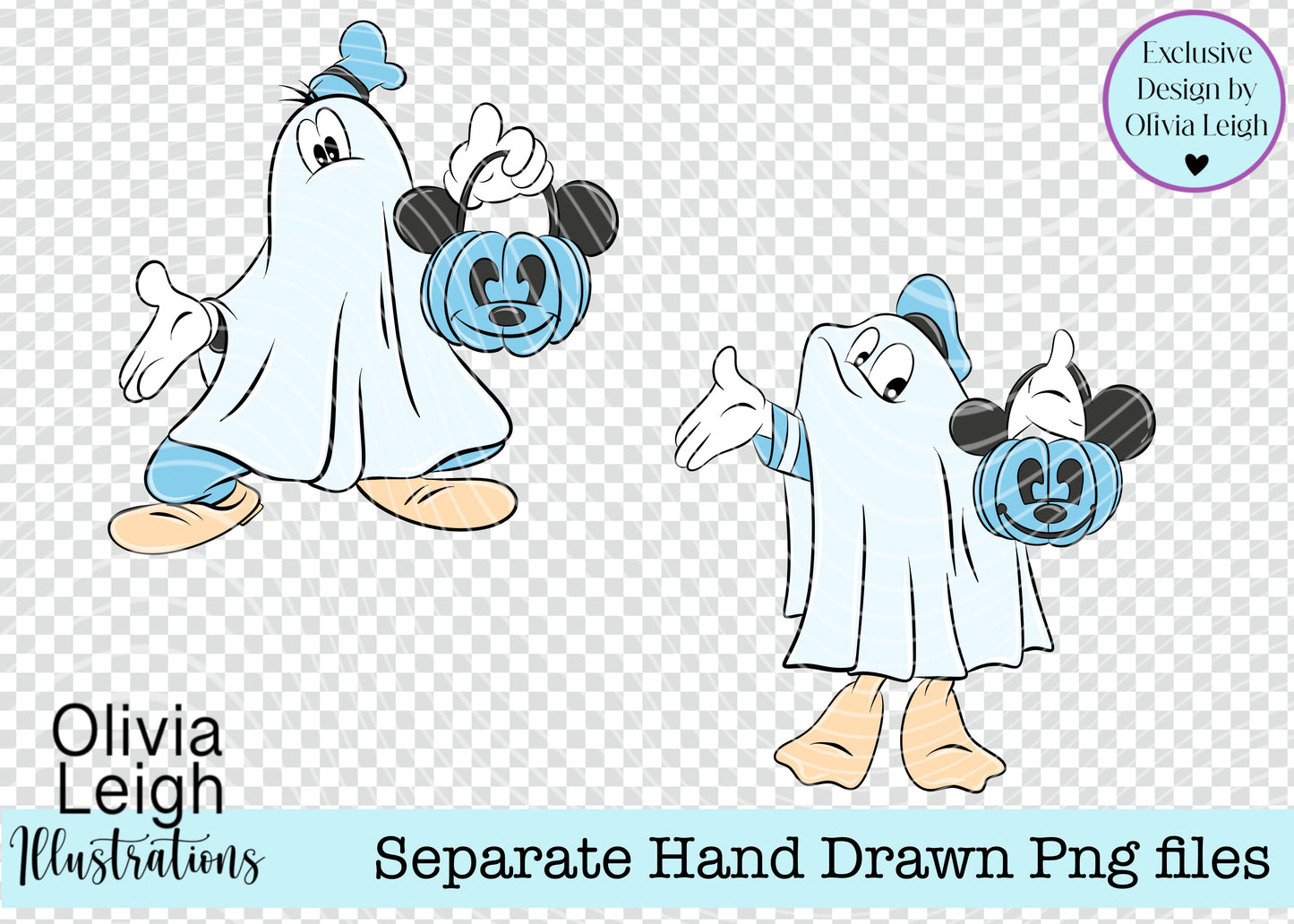 Mouse Halloween Ghosts set