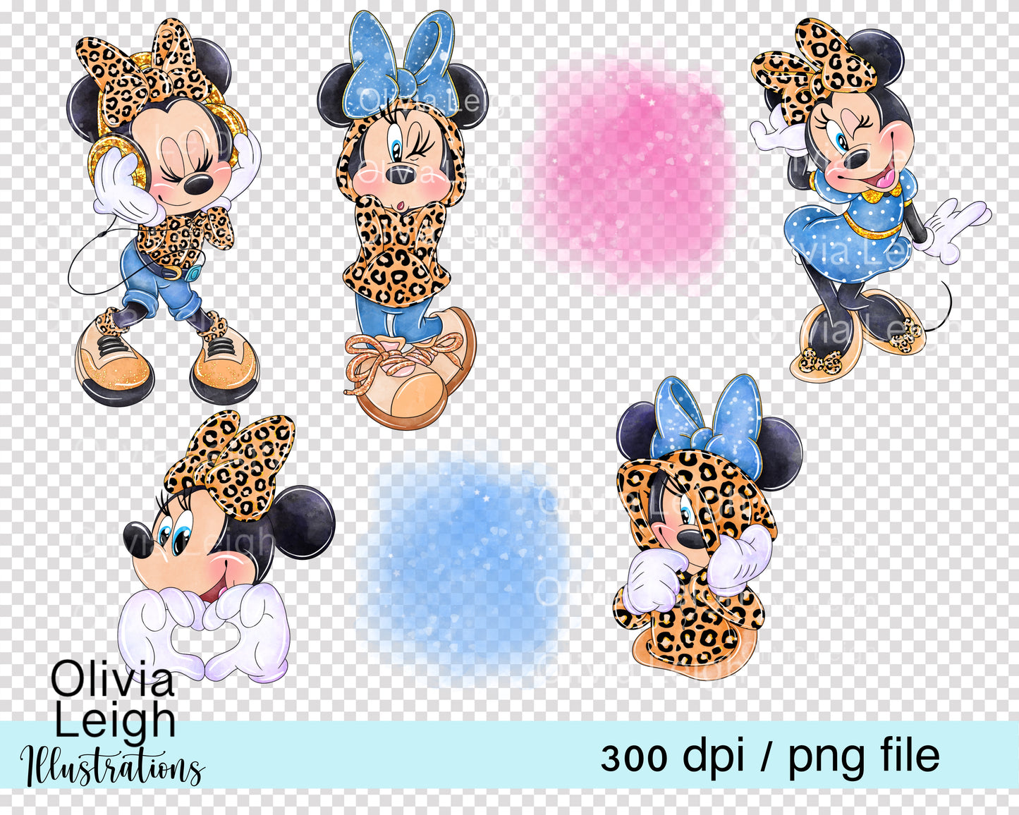 Miss Mouse Set Leopard Print