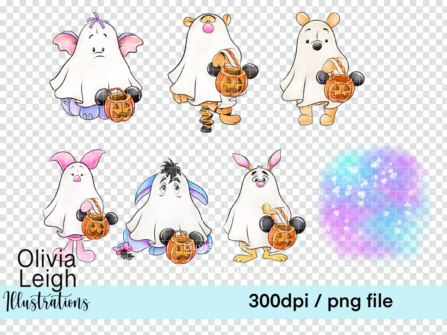 Winnie Halloween Ghosts Clipart