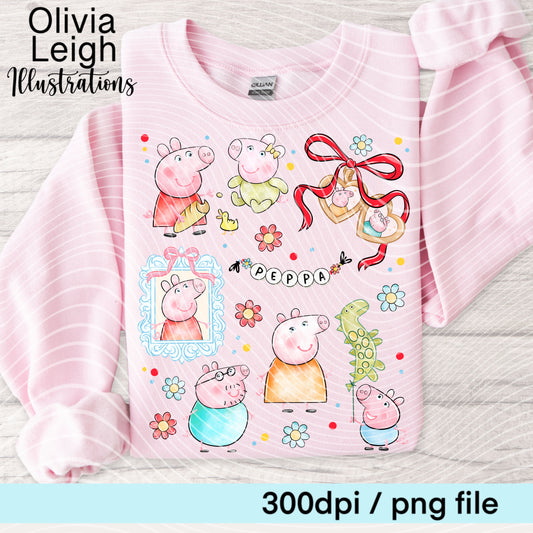 Peppa Frame Locket Shirt Design