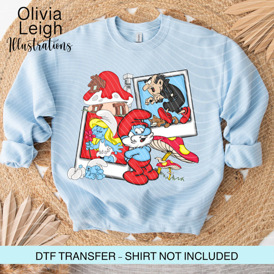 Blue Guy Cartoon Ready To Press Dtf Transfer