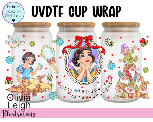 Princess Snow Cartoon Ready To Apply UvDtf Transfer
