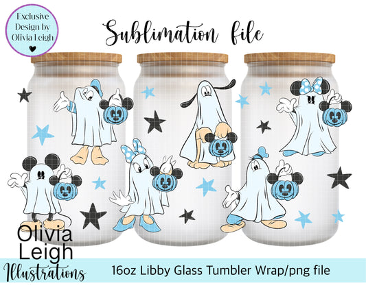 Mouse Ghosts Cartoon 16oz Wrap