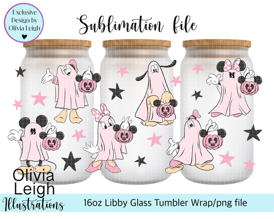 Mouse Ghosts Cartoon 16oz Wrap